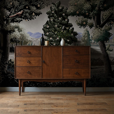 Moody Scenic Fruit Trees Landscape Wallpaper Mural {Wild Orchard} Wallpaper Mural Sckribbles