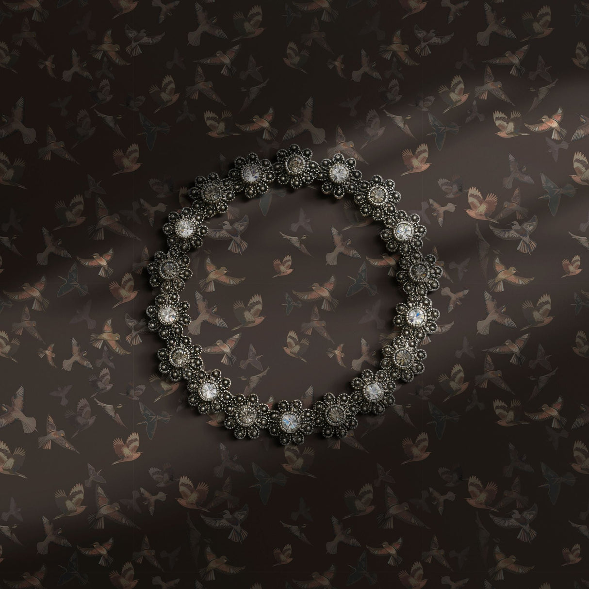 Dark muted brown dreamy bird wallpaper.