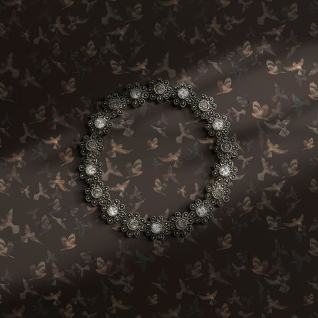 Dark muted brown dreamy bird wallpaper.