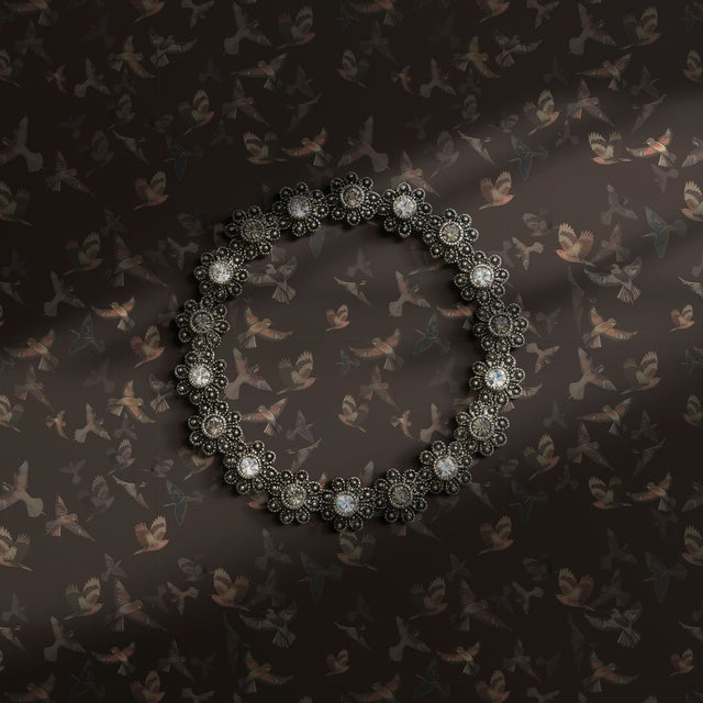 Dark muted brown dreamy bird wallpaper.