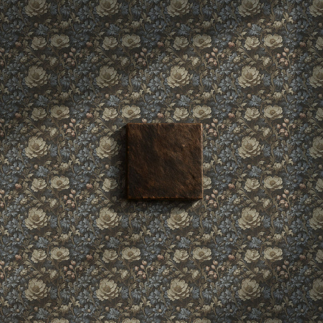 Woven Garden | Muted Moody Botanical Dark Floral Wallpaper Wallpaper Sckribbles