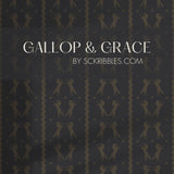 Dark Gray & Brown Striped Horse Wallpaper {Gallop & Grace} Wallpaper Sckribbles