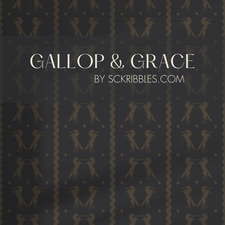 Dark Gray & Brown Striped Horse Wallpaper {Gallop & Grace} Wallpaper Sckribbles