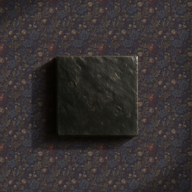 Floral Weave | Dark Fancy Leafy Vines Flower Wallpaper Wallpaper Sckribbles