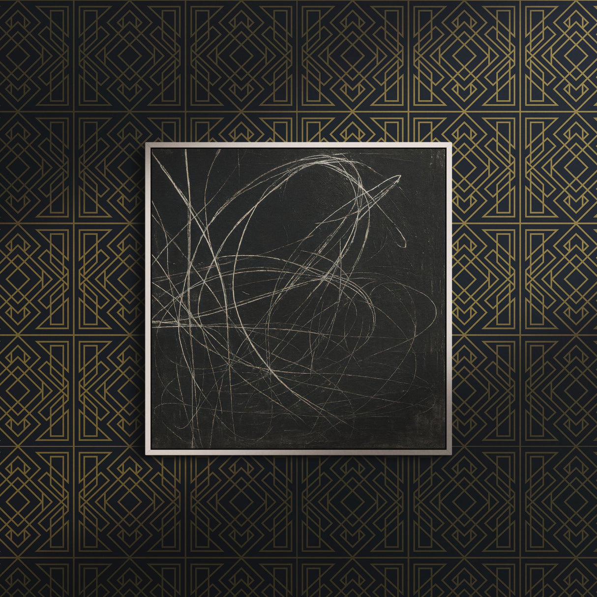 Crystalline Contours | Sophisticated Geometrical Luxury Art Deco Wallpaper