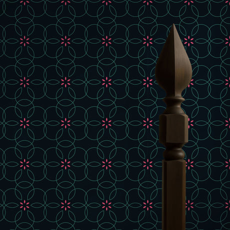 Bloomatrix | Geometrical Floral Retro Wallpaper Wallpaper Sckribbles