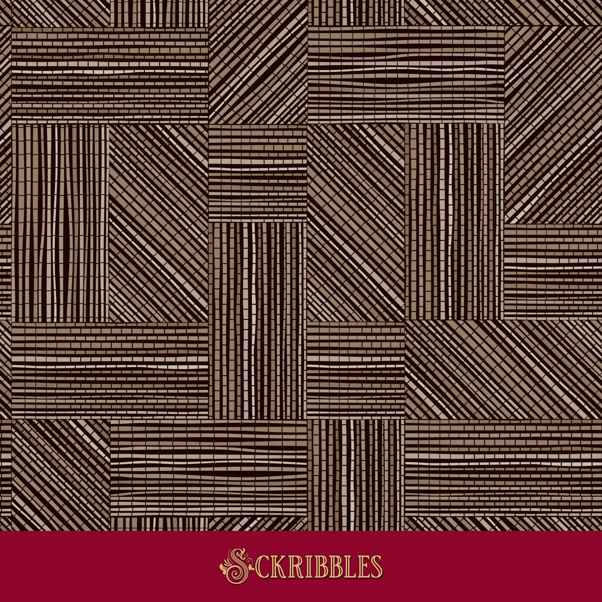 Dark brown abstract geometrical wabi-sabi wallpaper.