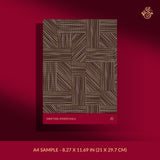 Dark brown abstract geometrical wallpaper sample.