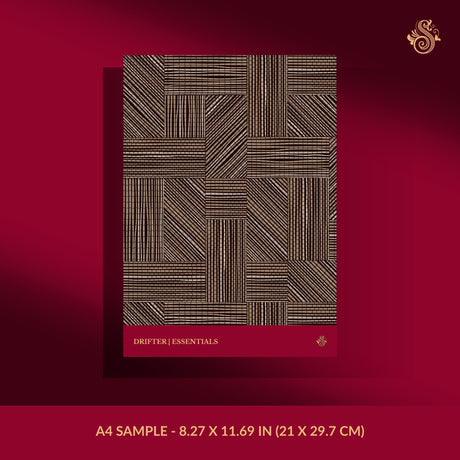 Dark brown abstract geometrical wallpaper sample.