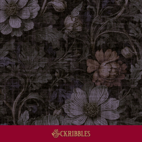 Dark floral wallpaper.