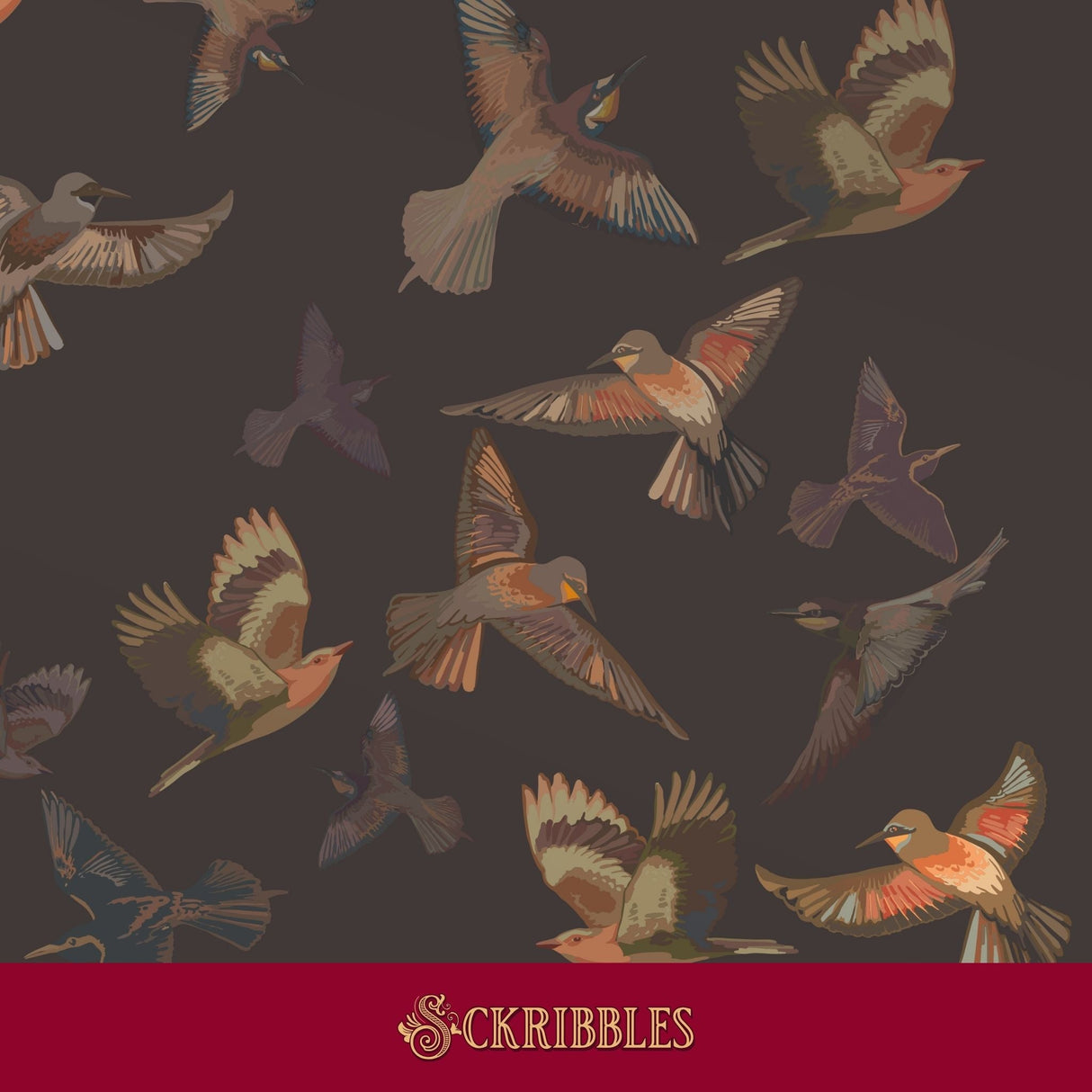 Dark mauve bird wallpaper.