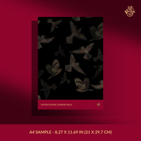 Dark and moody black birds wallpaper sample.