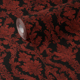 Moody Red and Black Damask Wallpaper {Crimson Noir} Wallpaper Sckribbles