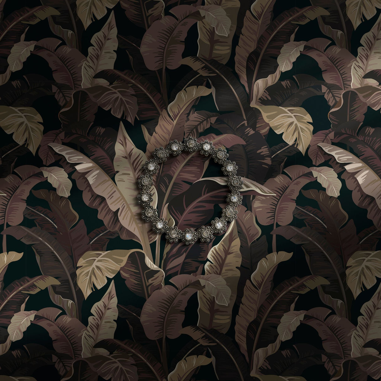 Dark moody brown, green, and maroon wallpaper.