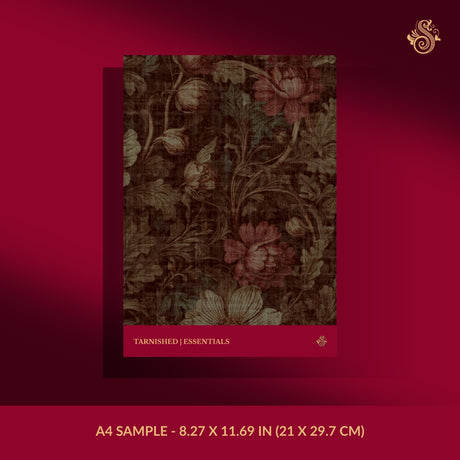 Dark and moody vintage floral wallpaper sample.