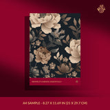 Dark and moody floral wallpaper sample.