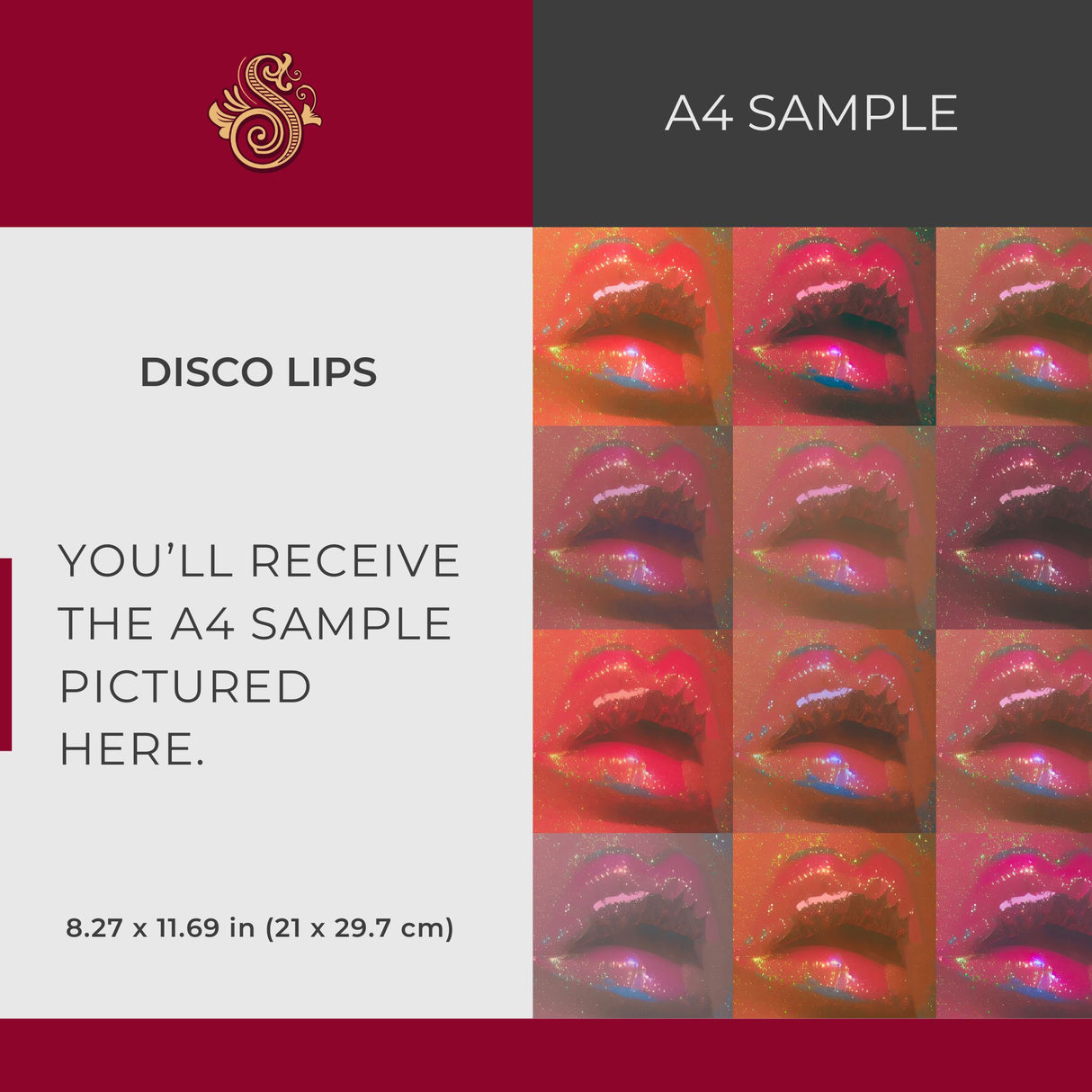 Disco Lips | Bright Maximalist Funky Retro Glitter Wallpaper