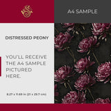 Distressed Peony | Dark Moody Floral Wallpaper Wallpaper Sckribbles Signature - Premium Non-Woven A4 Sample - 8.3 × 11.7 in (21 × 29.7 cm)