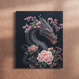 Dark Mythical Dragon Wall Art Canvas {Dragon Beauty} Canvas Wall Art Sckribbles   