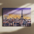 Paris Skyline Watercolor Wall Art Canvas {Paris at Night} Canvas Wall Art Sckribbles   