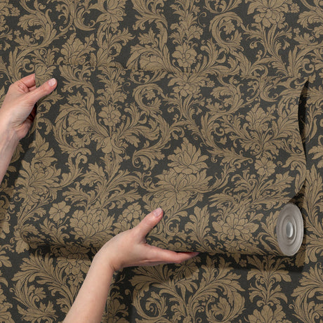 Neutral Brown Elegant Damask Wallpaper {Brownstone Beauty} Wallpaper Sckribbles   