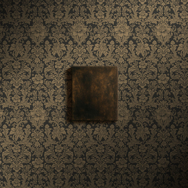 Brownstone Beauty | Neutral Brown Elegant Damask Wallpaper Wallpaper Sckribbles