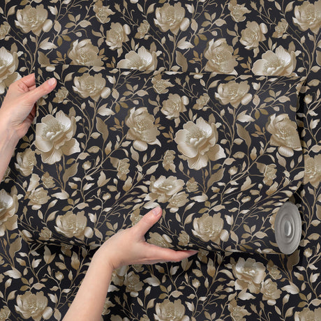 Gold Floral Luxury Chinoiserie Wallpaper {Eden Elegance} Wallpaper Sckribbles