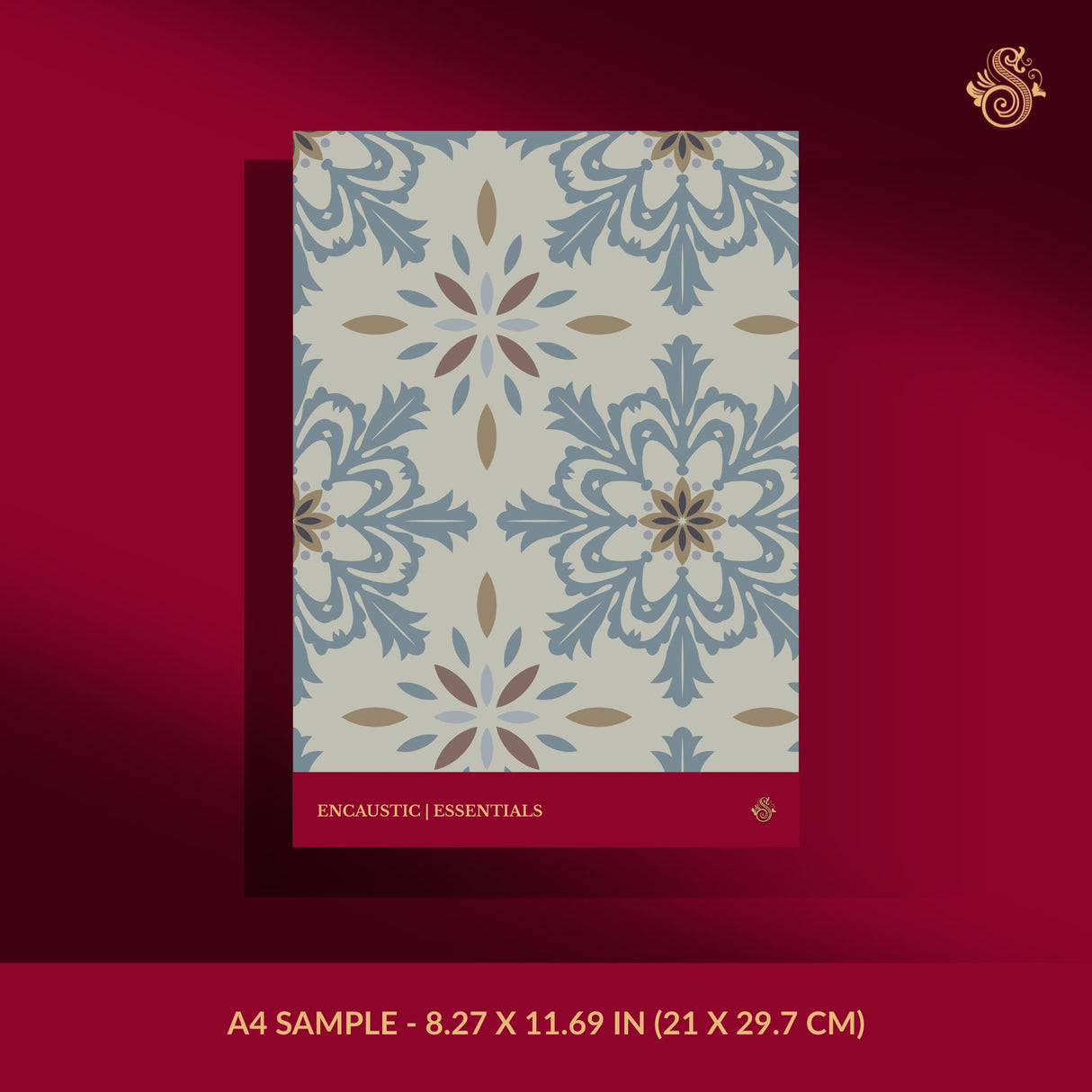 European tiled wallpaper sample.