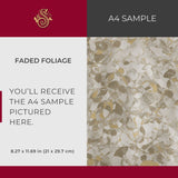 Faded Foliage | Weathered Neutral Rustic Leaves Kitchen Wallpaper Wallpaper Sckribbles Signature - Premium Non-Woven A4 Sample - 8.3 × 11.7 in (21 × 29.7 cm)