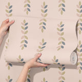 Boho Scandinavian Feminine Leaves Modern Wallpaper {Whisperleaf} Wallpaper Sckribbles