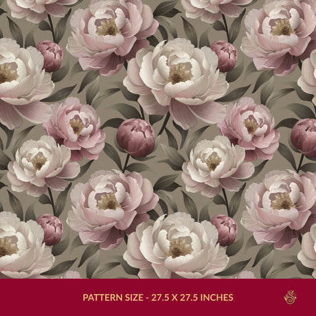 Peony Perfection | Floral Pink & Cream Flower Wallpaper Wallpaper Sckribbles