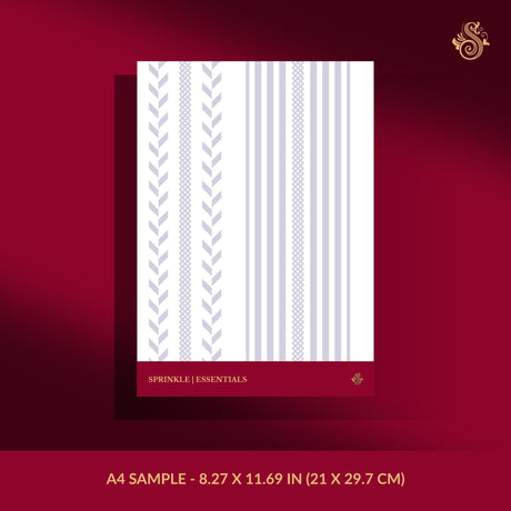 Feminine purple and white striped wallpaper sample.