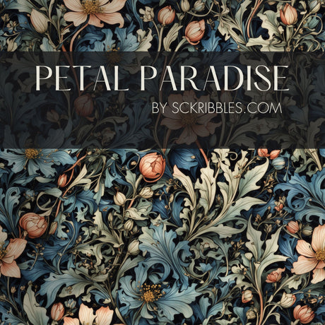 Pretty Floral Botanical Wallpaper {Petal Paradise} Wallpaper Sckribbles   