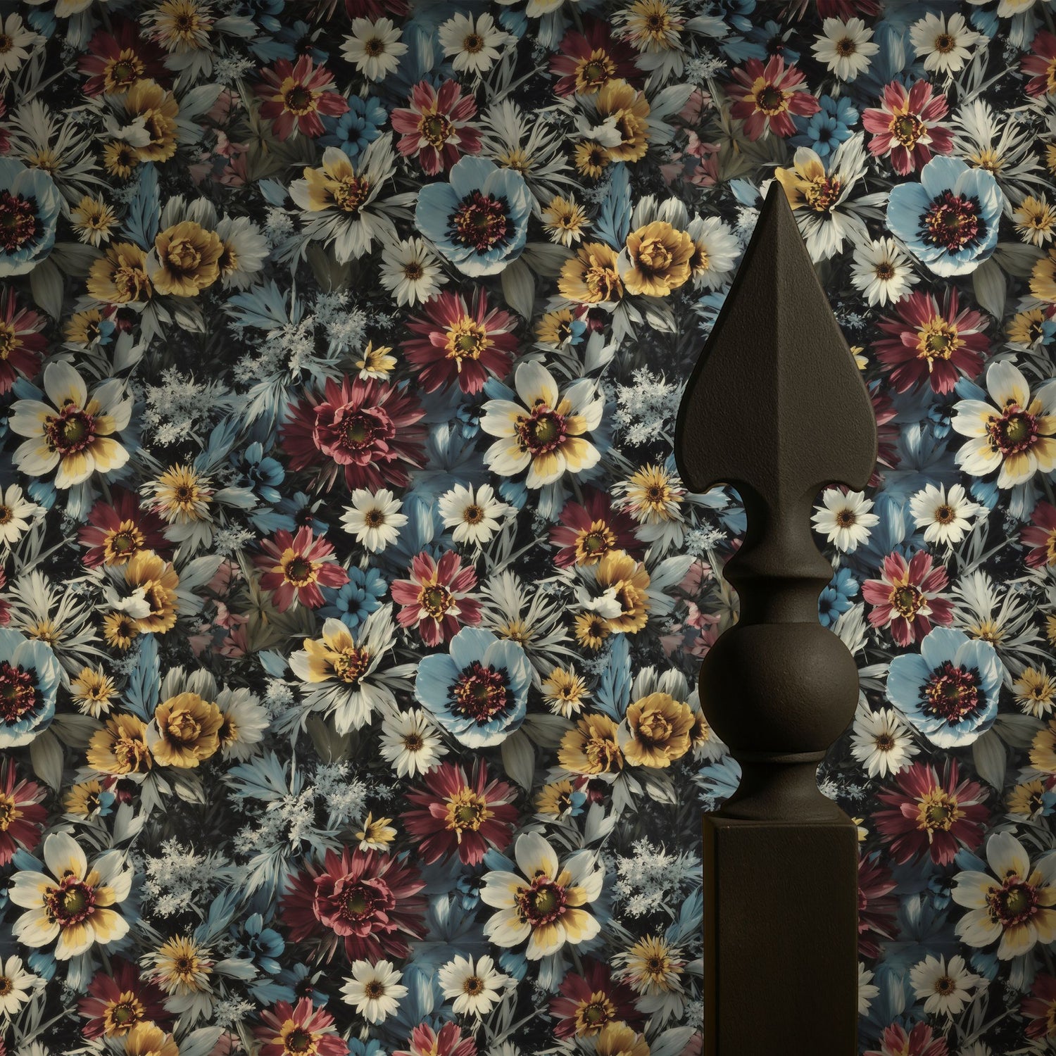 Vintage Colorful Retro Floral Wallpaper {Nostalgic Blooms} Wallpaper Sckribbles