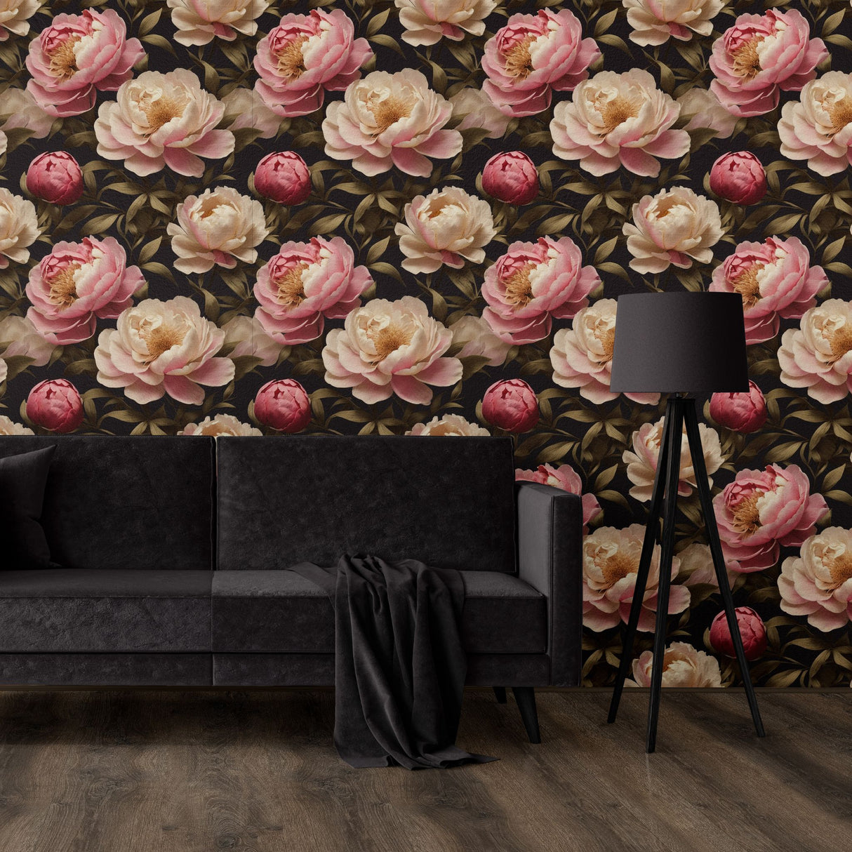 Floral Pink and Cream Flower Wallpaper {Peony Perfection} Wallpaper Sckribbles   