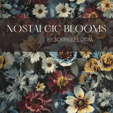 Vintage Colorful Floral Wallpaper {Nostalgic Blooms} Wallpaper Sckribbles   