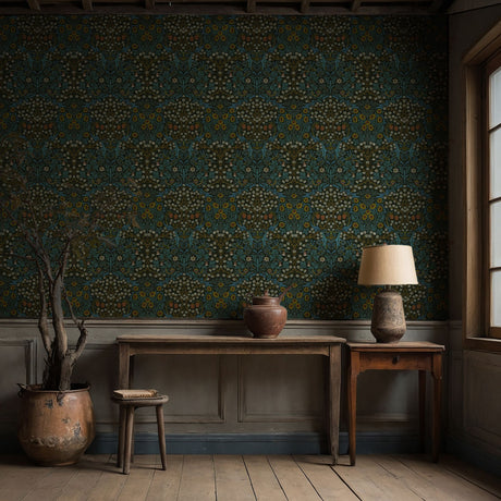 William Morris Wallpaper "Blackthorn" | Vintage Botanical Wallpaper Sckribbles