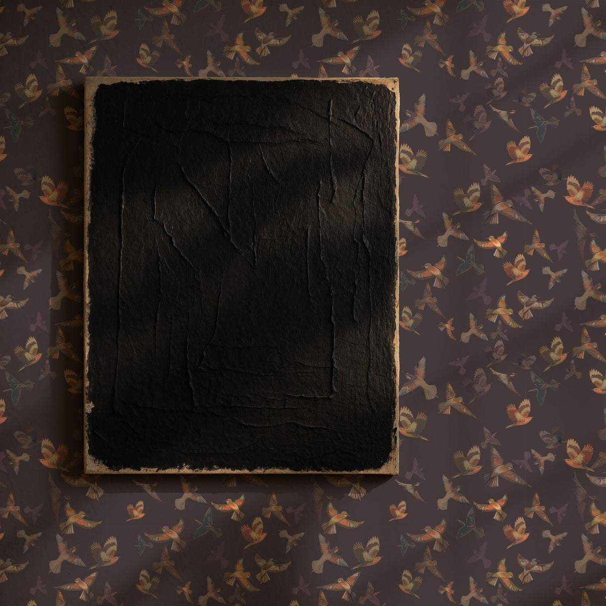 Dark Moody Muted Whimsical Bird Wallpaper {Dreamy Birds}
