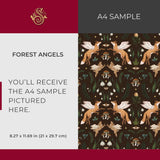 Forest Angels | Dark Woodland Forest Animals Botanical Wallpaper