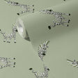 Cute Light Green Zebra Children's Room Wallpaper {Little Stripes} Wallpaper Sckribbles   