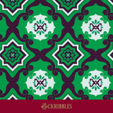 Funky green retro wallpaper.