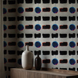 Bold Blue/Black/White Geometrical Abstract Wallpaper {Echo Forms} Wallpaper Sckribbles   