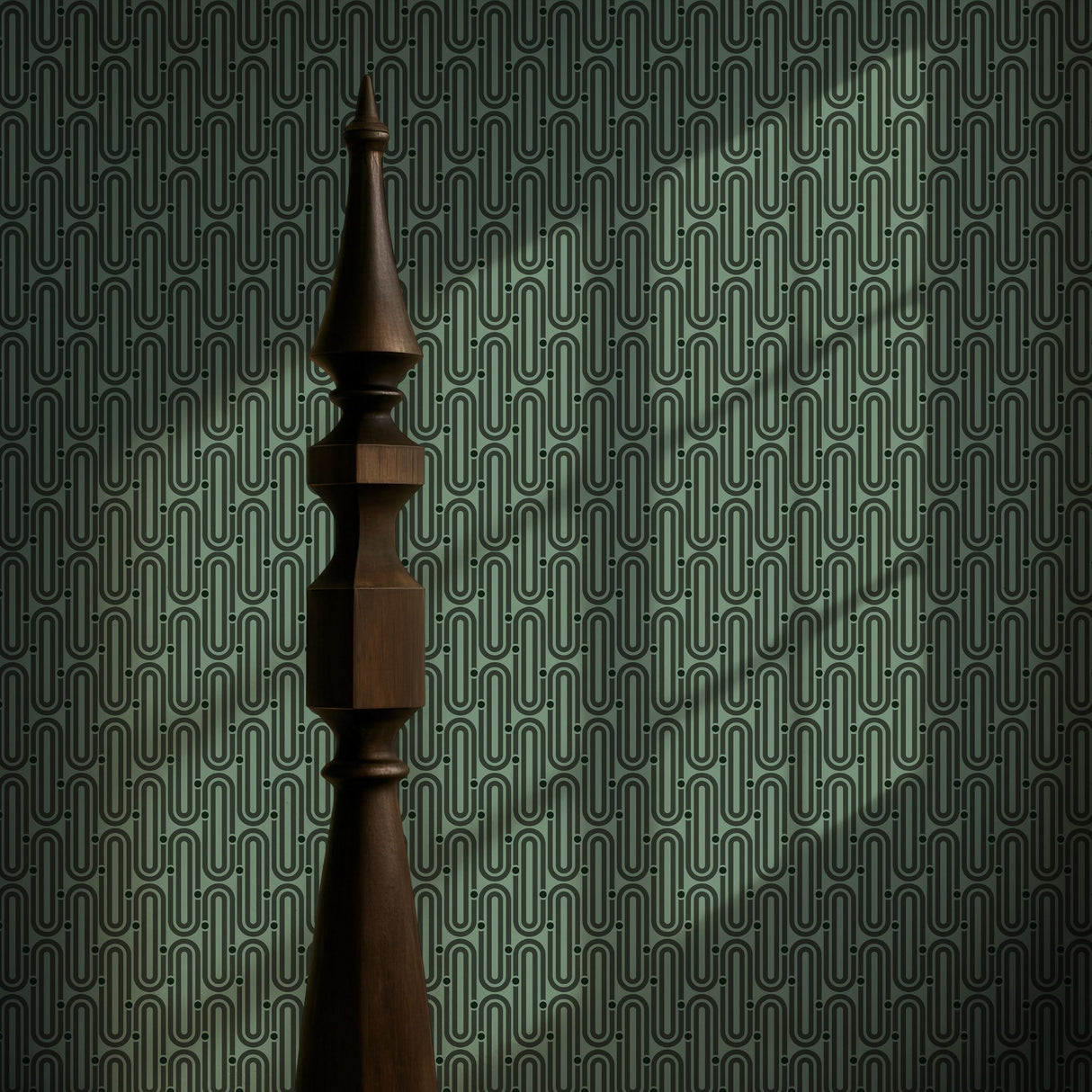 Deco Mod | Brown Geometrical Ellipse Art Deco Wallpaper