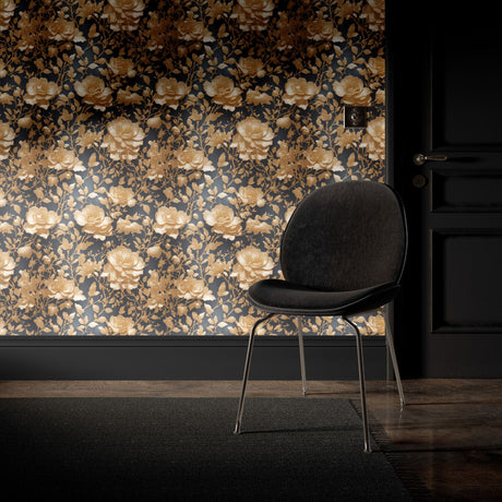 Gold Floral Luxury Chinoiserie Wallpaper {Eden Elegance} Wallpaper Sckribbles   