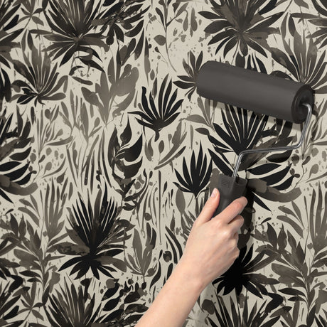 Black and Gray Graphic Nature Wallpaper {Thicket Fervor} Wallpaper Sckribbles   