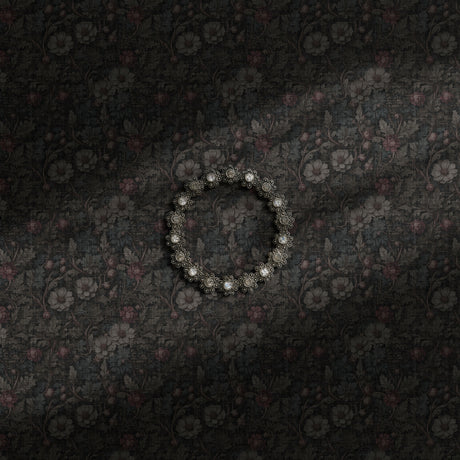 Gray floral dark academia wallpaper.