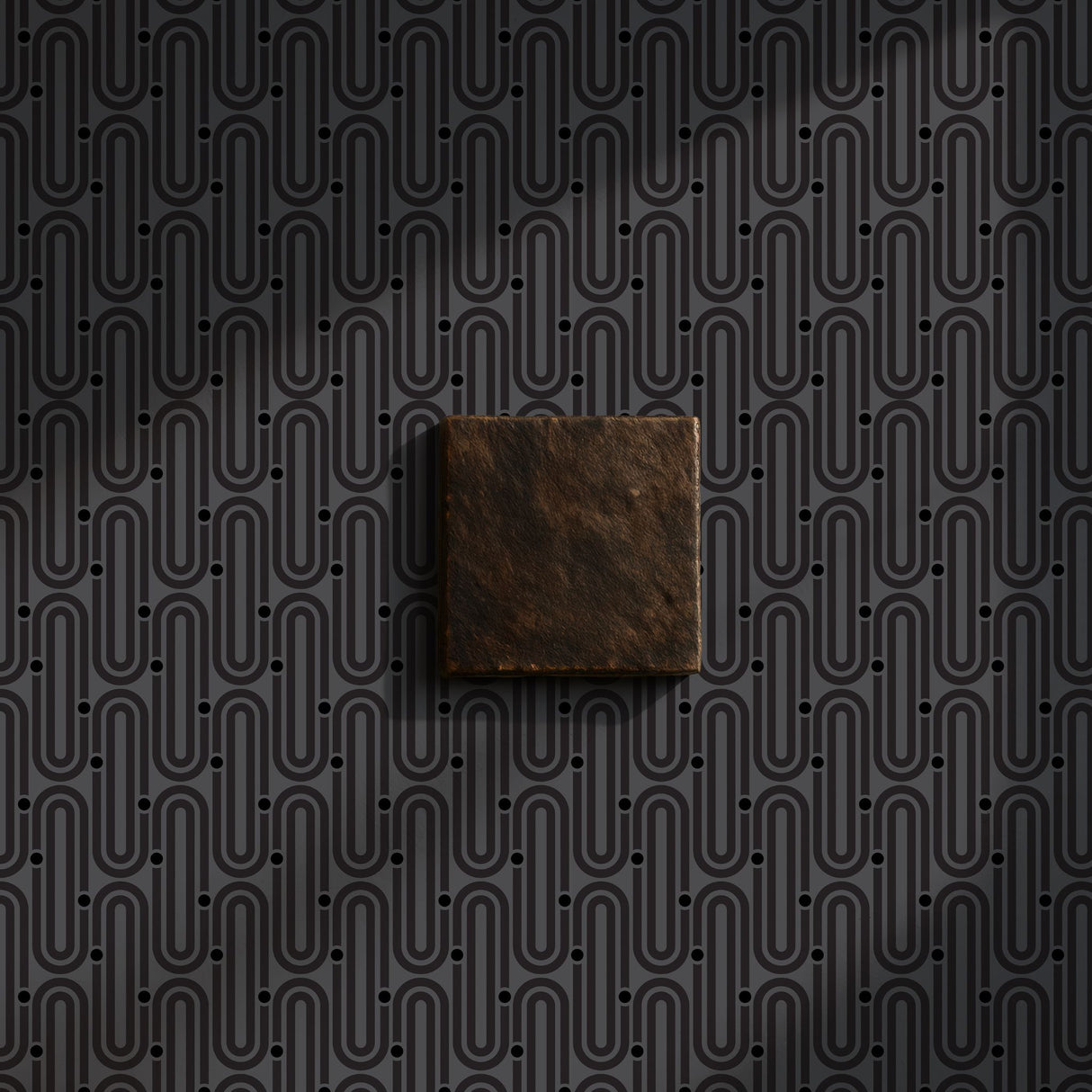 Deco Mod | Brown Geometrical Ellipse Art Deco Wallpaper