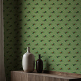 Fun Bright Green Asian Crane Wallpaper {Sky Dance} Wallpaper Sckribbles   