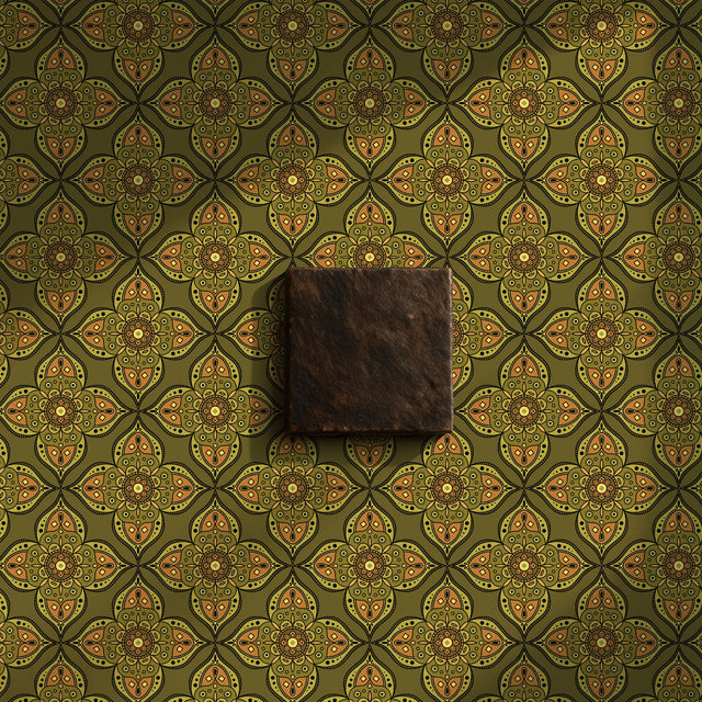 Retro Radiance | Groovy Vintage Intricate Hippy Mandala Wallpaper Wallpaper Sckribbles