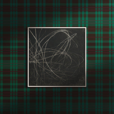 Classic Green, Peach, & Black Traditional Plaid Wallpaper {Highland Moss} Wallpaper Sckribbles